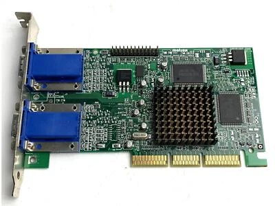 Scheda Grafica AGP Dualhead 2x VGA Matrox Millenium G450 G45+Mdha16dlxb AGP 4X - Immagine 1 di 4