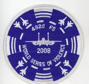 PATCH USAF F-15 RAF LAKENHEATH 422nd FS MADHATTERS WORLD SERIERS OF VIOLENCE 08 - Picture 1 of 1