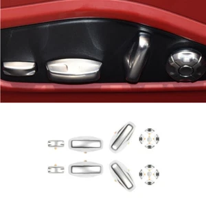Luxury Silver ABS Car Seat Adjustment Button Cover For Porsche 911 Taycan 2019+ - Picture 1 of 20