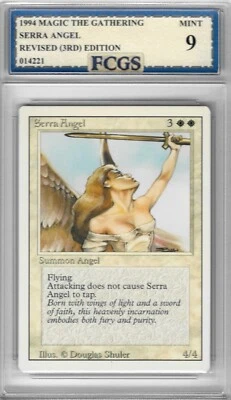 1994 MTG Revised 3rd Edition Serra Angel Graded FCGS 9 MINT - Image 1 of 2