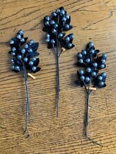 Vintage Black Pearl Floral Stems 6 Clusters / 36 Stems. Free Shipping USA
