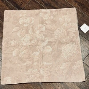 Pottery Barn Arielle Floral Pillow Cover Dusty Rose Floral Linen Cotton 22” NWT - Picture 1 of 3