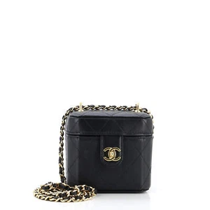 Chanel CC Turnlock Box Vanity Case with Chain Quilted Lambskin Mini - Picture 1 of 7
