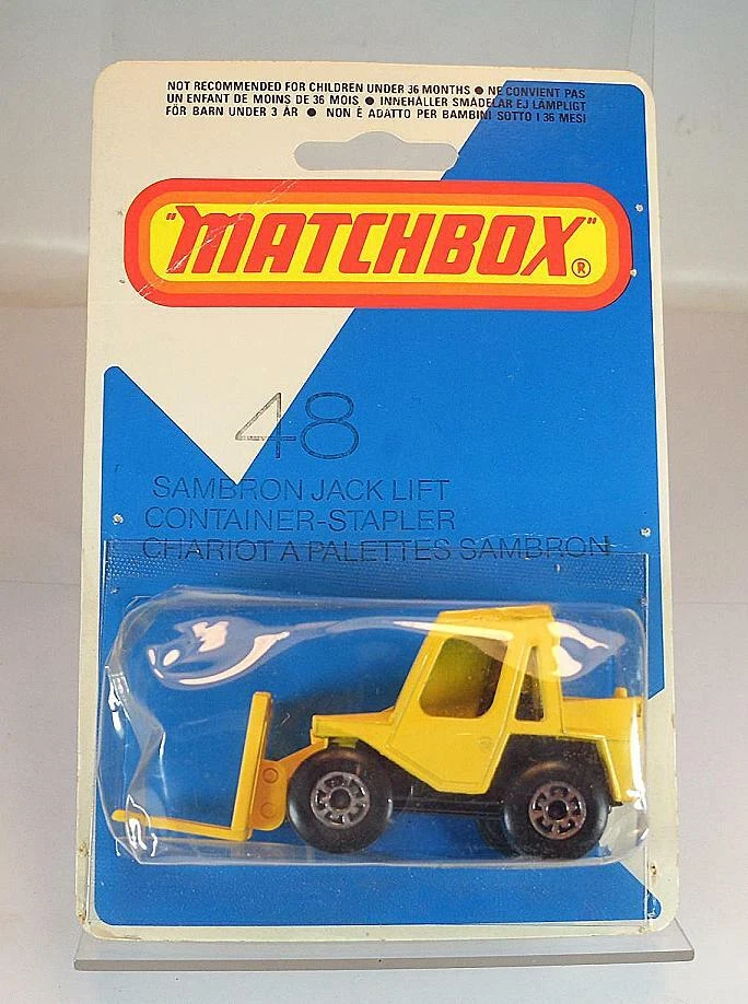 Matchbox Superfast MB 48 Sambron Jacklift Container Stapler Blister-OVP #1269 - Bild 1 von 1