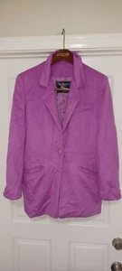 Burberrys Of London Blue Label Pink Angora Jacket Coat Sz 4 Women's - Picture 1 of 5