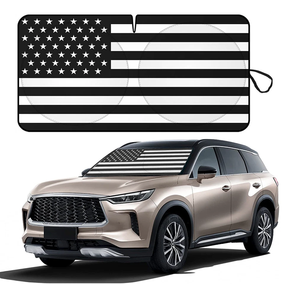 For Kia Accessories Car Windshield Sunshade US American Flag Sun Shield Cover - Image 1 of 4