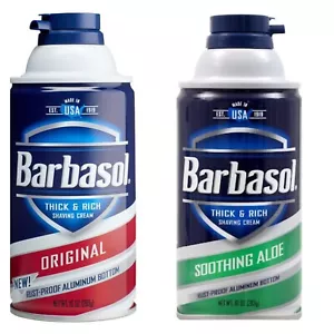 2 Pack Barbasol Original & Aloe Thick & Rich Shaving Cream Foam for Men, 10 Oz - Picture 1 of 9