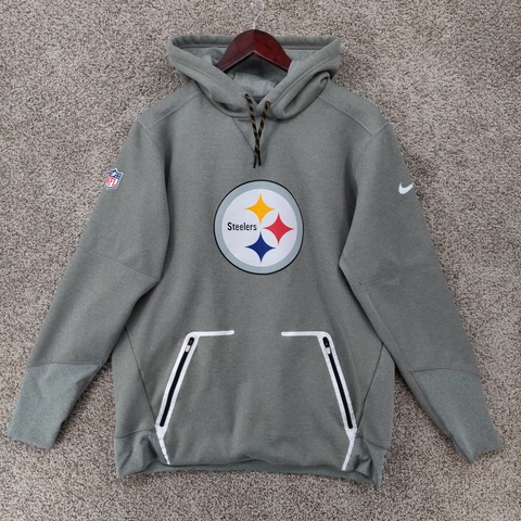 Nike Pittsburgh Steelers Hoodie Mens Medium M Grey Pullover Sweater NFL Football Cover