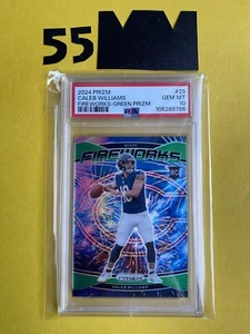 Caleb Williams Rookie RC 2024 Prizm Fireworks Green Prizm #25 PSA 10 - Picture 1 of 4