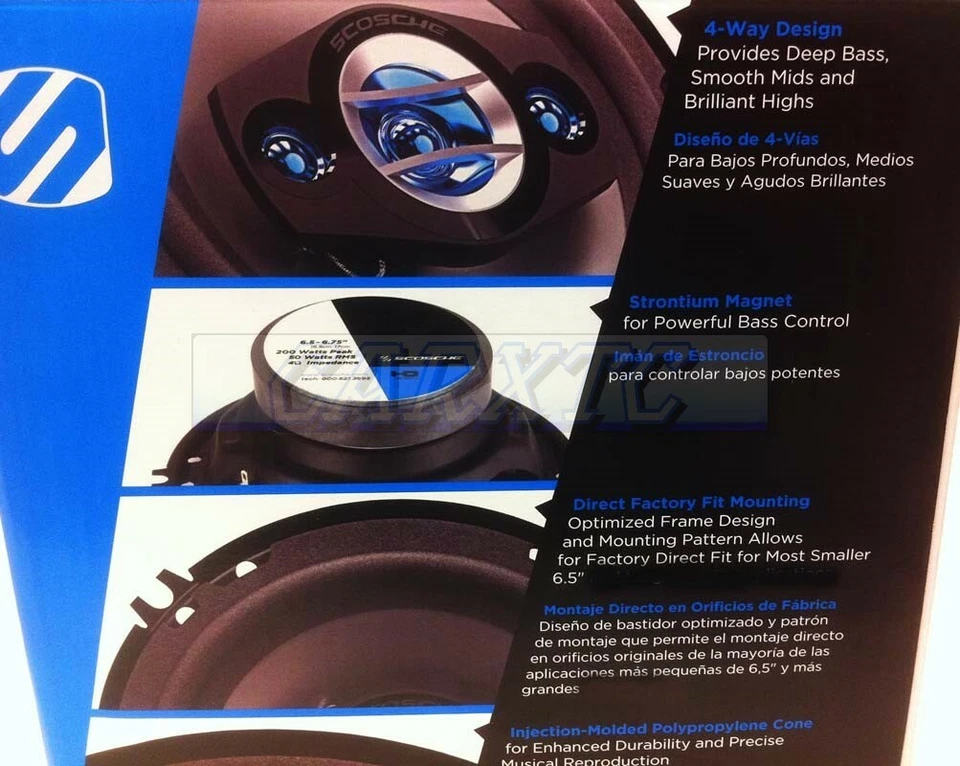 6.5 Car Speakers Rear Door 4way 200w 4ohm 6504-RD (B) - Image 1 of 4