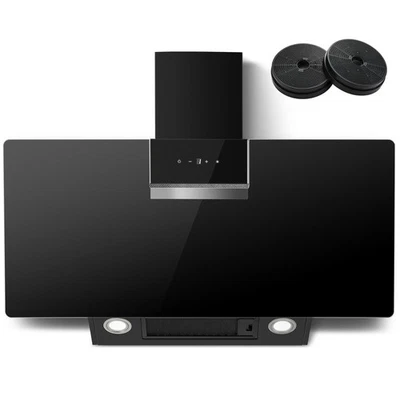 SNDOAS Dunstabzugshaube 90cm, 800 m³/h Saugkraft, A+++ , Touchscreen Schwarz