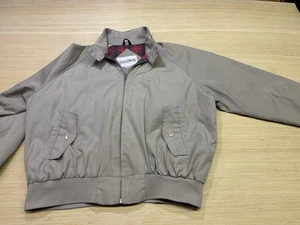 VTG Baracuta G9 STYLE Jacket SZ XL to XXL Harrington Plaid Lined Khaki Hong Kong - Picture 1 of 19