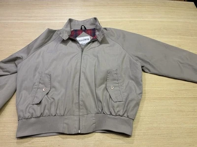VTG Baracuta G9 STYLE Jacket SZ XL to XXL Harrington Plaid Lined Khaki Hong Kong - Image 1 of 4