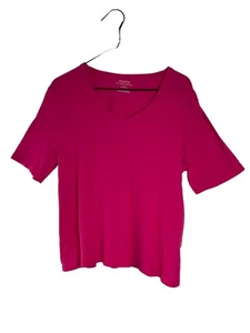 Chicos The Ultimate Tee Petal Pink Solid Basic Layer Top Blouse sz 2 / L (15 - Picture 1 of 3