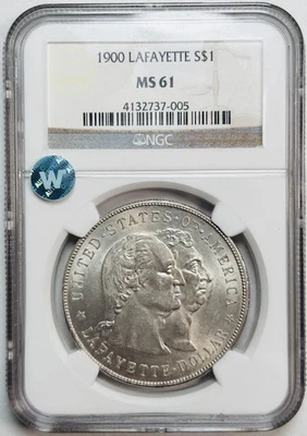 1900 Lafayette Dollar NGC MS-61 Sight White - Image 1 of 3