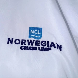 EUC Norwegian Cruise Lines Übergangsjacke Windbreaker weiß Herren Größe XXL - Bild 1 von 6