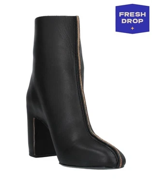 RRP€395 JIL SANDER NAVY Leather Ankle Boots US6 UK3 EU36 Black Square Heel - Image 1 of 4