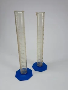 Pair of Nalgene 100mL Graduated Cylinders Cat. No. 3663-0100 Laboratory Plastic - Picture 1 of 6