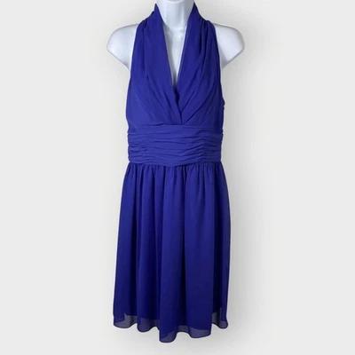 NUEVO Vestido de Cóctel Andrew Marc NY | 6 | Gasa Azul Violeta | Fiesta de Vacaciones Foto 1 de 4