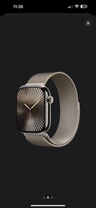 Apple Watch 46mm Natural Milanese Loop M/L Band Pristine Worn Once Open Box New - Zdjęcie 1 z 3