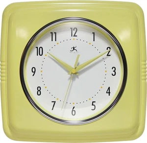 Infinity Instruments Retro Wall Clock – 9-Inch Square, Silent & Non-Ticking ? - Picture 1 of 7