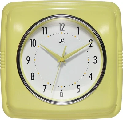 Infinity Instruments Retro Wall Clock – 9-Inch Square, Silent & Non-Ticking ? - Image 1 of 4