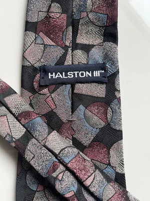 Corbata Halston3 Geométrica Negra Espacio Clásica Hermosa Corbata Todas las Ocasiones Corbata Eléctrica  Foto 1 de 3