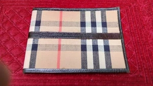Vintage BURBERRY Burberrys Canvas Leder Geldbörse mit Doppelfaltung - Bild 1 von 5