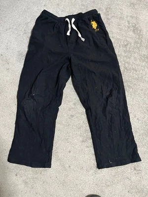Pantalones de salón U.S. Polo para hombre M negros poli/algodón cintura elástica - entrepierna de 30" Foto 1 de 4