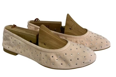 Stuart Weitzman Women's Ballet Flats Pink Suede Bling Crystals  Size 7 NEW - Image 1 of 4