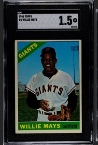 1966 Topps WILLIE MAYS San Francisco Giants #1 SGC 1.5 VG Condition - Picture 1 of 2
