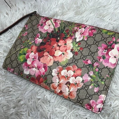 GUCCI GG Supreme Flower Pattern Segundo Bolso sin asas Rojo Marrón Auténtico [DDP] Foto 1 de 4