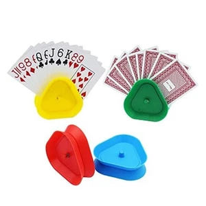 Playing Card Game Holder - Triangle Shaped Hands-Free Poker Holder Tray, 4 - Picture 1 of 7