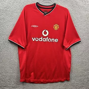 Vintage Manchester United Jersey Adult XL Red Vodafone Soccer Football Umbro Men - Picture 1 of 14