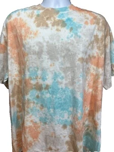 H&M Tie Dye T-Shirt 2xL Yellow Colorful Short Sleeve Basic Casual Psychedelic - Picture 1 of 8
