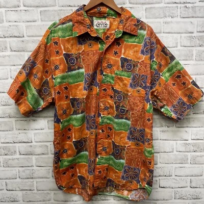 Рубашка на пуговицах мужская Red Eye By Marc Daniel оранжевая графическая с коротким рукавом размер XL - Изображение 1 из 4