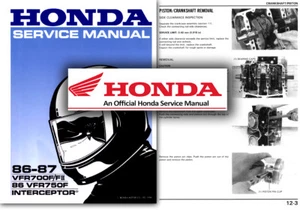 Honda VFR750 VFR700 Service Workshop Repair Manual Interceptor VFR 750 F 86 - 89 - Picture 1 of 2