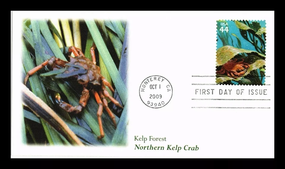 KELP FOREST NORTH KELP CRAB 2009 FLEETWOOD CACHET FDC UNADDR - Imagem 1 de 1