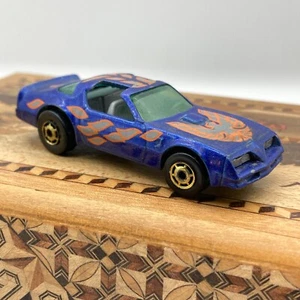 Mattel Inc 1977 Hot Bird Blue Metallic Firebird Orange Flames Bird Malaysia VTG - Picture 1 of 20