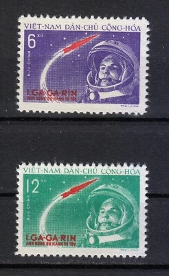 Vietnam 1961 MNH Mi 166-167 Sc 160-161 Yuri Gagarin, First Man into Space ** - Bild 1 von 2