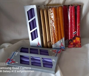 V) 3,4kg Spitzkerzen Rot- braun- Lila- Goldfarben alles Markenkerzen - Bild 1 von 7