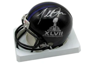 Casco de fútbol americano Beckett Terrell Suggs autografiado Mini Ravens Super Bowl XLVII - Imagen 1 de 3
