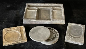 Antique Chinese "She" Ink Stone & 3 Ink Pads Circa 1860-1900 - Picture 1 of 11