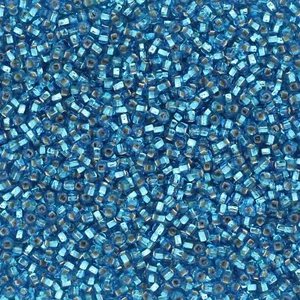 Cuentas de semillas de vidrio forradas de plata Aqua checas 12/0 - Imagen 1 de 1