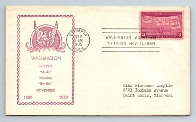 SC# 858-3d FDC - Single - Olympia Cancel - L34060 - Image 1 of 2