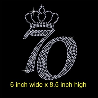 70 Platinum Jubilee Rhinestone/Diamante Transfer Hotfix Iron on Motif Appliqué - Image 1 of 4