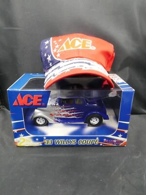 ACE Stores 1933 Willys Coupe Diecast Metal Coin Bank With Hat 1/24 Scale NOS - Image 1 of 4