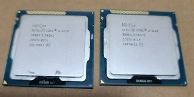 LOT OF2 Intel Core i3-3220 3.30GHz Dual-Core CPU Processor LGA1155 Socket SR0RG  - Image 1 of 2