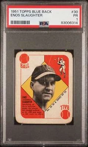 1951 Topps Blue Back #30 Enos Slaughter PSA 1 Cardinals (6314) - Picture 1 of 2