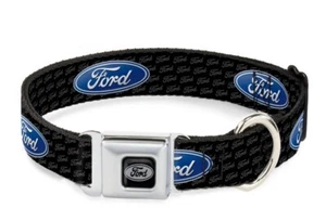 FORD Logo Seatbelt Buckle Collar - Black 15”-24” MEDIUM - Picture 1 of 7